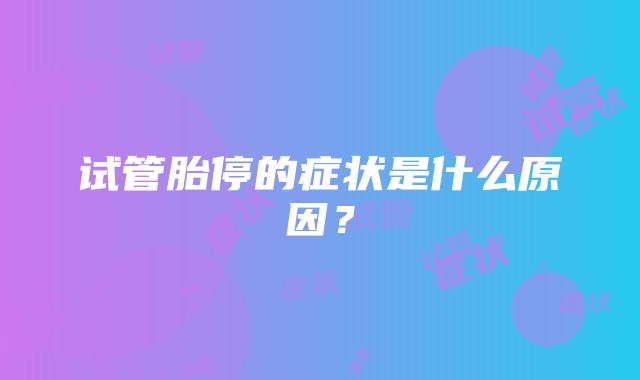 试管胎停的症状是什么原因？