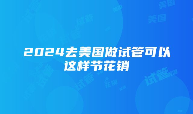 2024去美国做试管可以这样节花销​