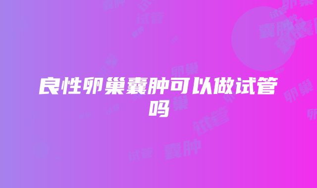 良性卵巢囊肿可以做试管吗