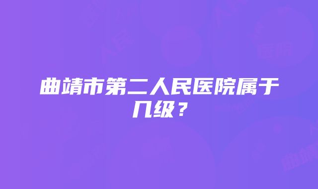 曲靖市第二人民医院属于几级？