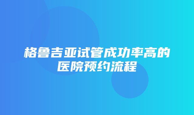 格鲁吉亚试管成功率高的医院预约流程