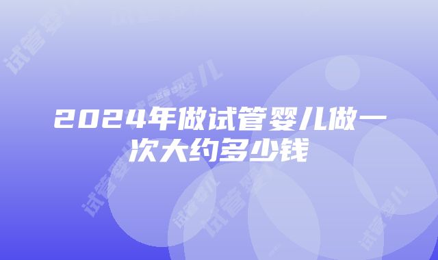 2024年做试管婴儿做一次大约多少钱