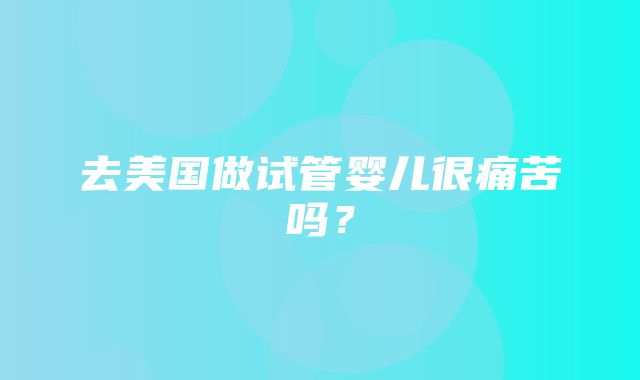 去美国做试管婴儿很痛苦吗？