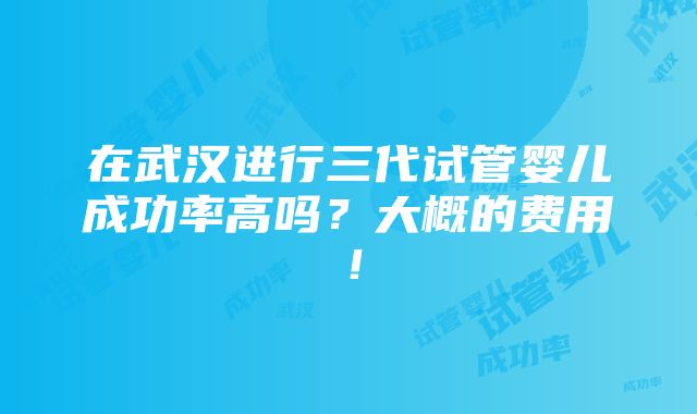 在武汉进行三代试管婴儿成功率高吗？大概的费用！