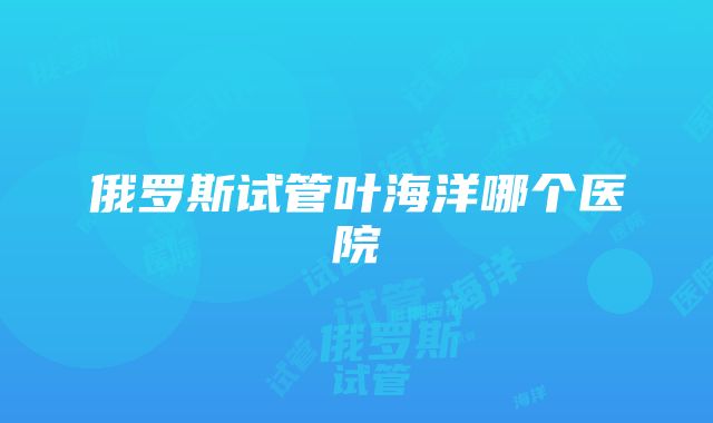 俄罗斯试管叶海洋哪个医院