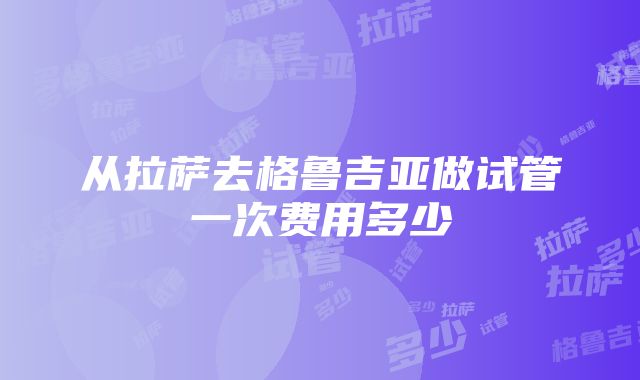 从拉萨去格鲁吉亚做试管一次费用多少