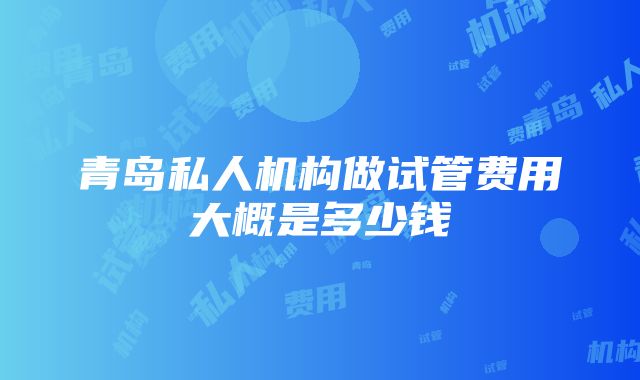 青岛私人机构做试管费用大概是多少钱