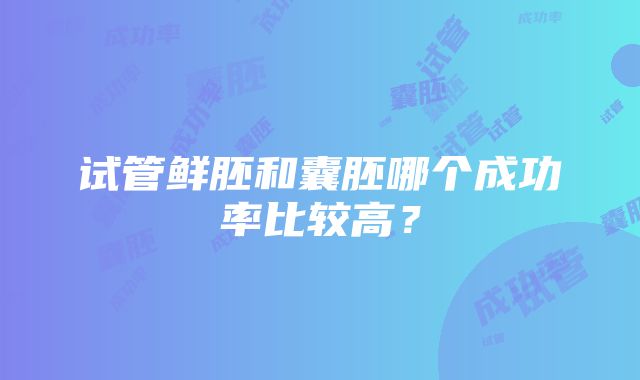 试管鲜胚和囊胚哪个成功率比较高？