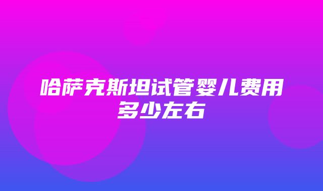 哈萨克斯坦试管婴儿费用多少左右