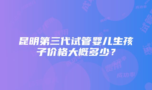 昆明第三代试管婴儿生孩子价格大概多少？