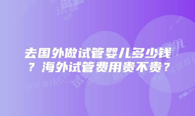 去国外做试管婴儿多少钱？海外试管费用贵不贵？