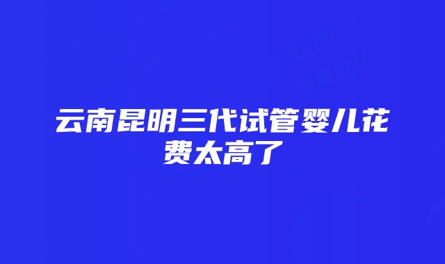 云南昆明三代试管婴儿花费太高了