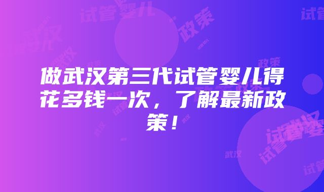 做武汉第三代试管婴儿得花多钱一次，了解最新政策！