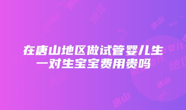 在唐山地区做试管婴儿生一对生宝宝费用贵吗