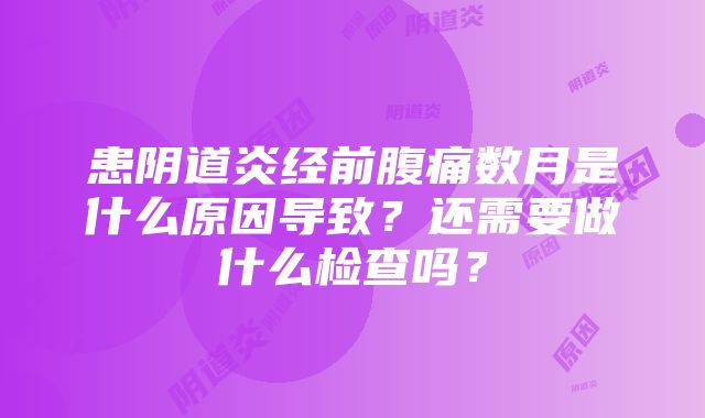 患阴道炎经前腹痛数月是什么原因导致？还需要做什么检查吗？