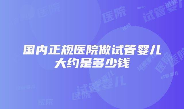 国内正规医院做试管婴儿大约是多少钱