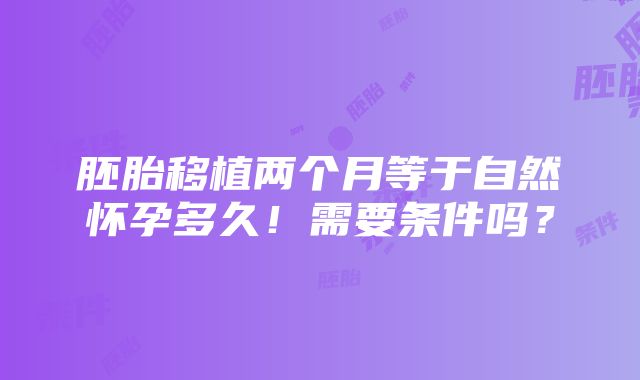 胚胎移植两个月等于自然怀孕多久！需要条件吗？