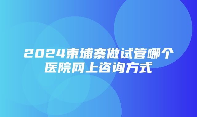 2024柬埔寨做试管哪个医院网上咨询方式