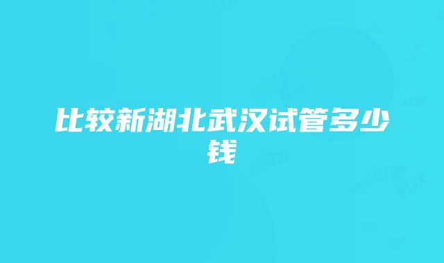 比较新湖北武汉试管多少钱