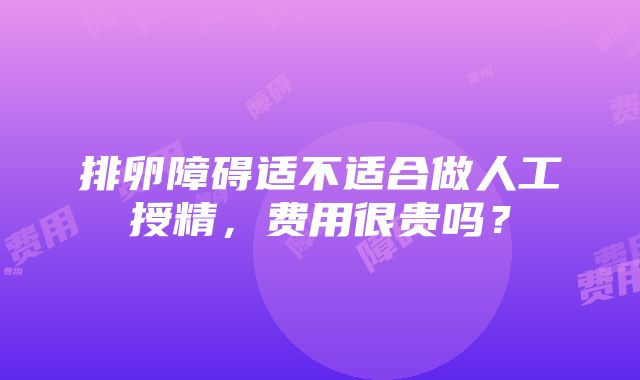 排卵障碍适不适合做人工授精，费用很贵吗？