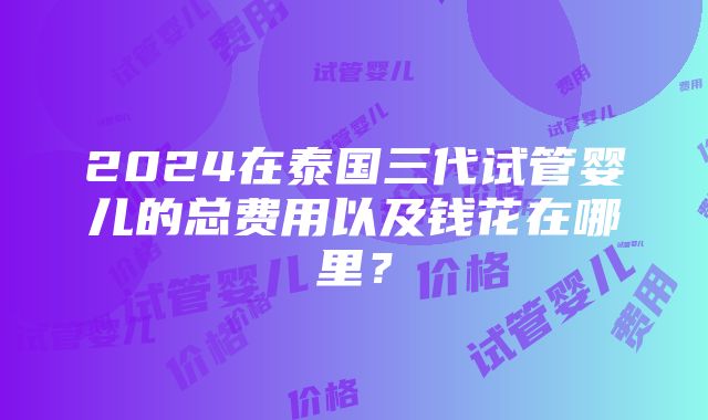 2024在泰国三代试管婴儿的总费用以及钱花在哪里？