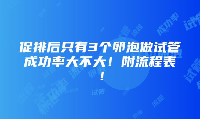 促排后只有3个卵泡做试管成功率大不大！附流程表！