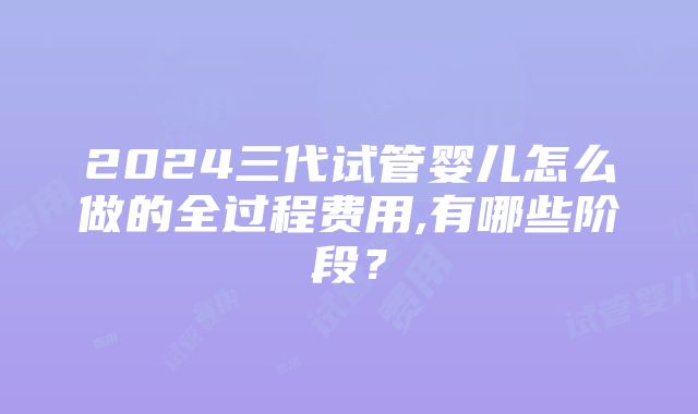 2024三代试管婴儿怎么做的全过程费用,有哪些阶段？