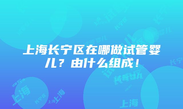 上海长宁区在哪做试管婴儿？由什么组成！