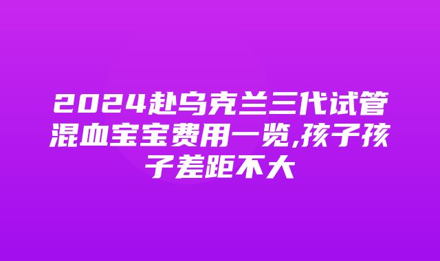 2024赴乌克兰三代试管混血宝宝费用一览,孩子孩子差距不大