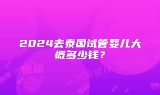 2024去泰国试管婴儿大概多少钱？