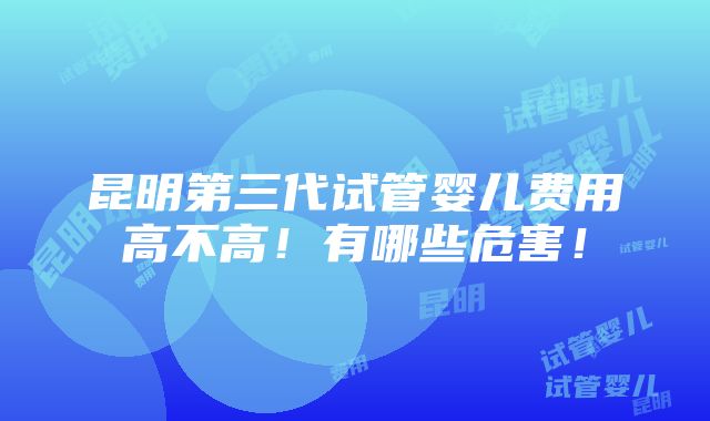 昆明第三代试管婴儿费用高不高！有哪些危害！