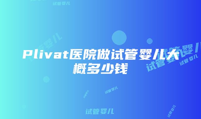 Plivat医院做试管婴儿大概多少钱