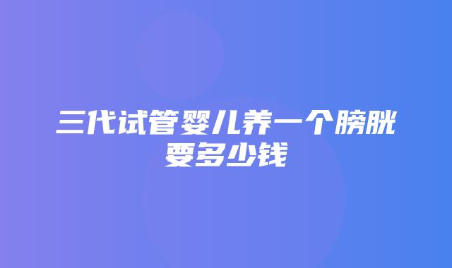 三代试管婴儿养一个膀胱要多少钱