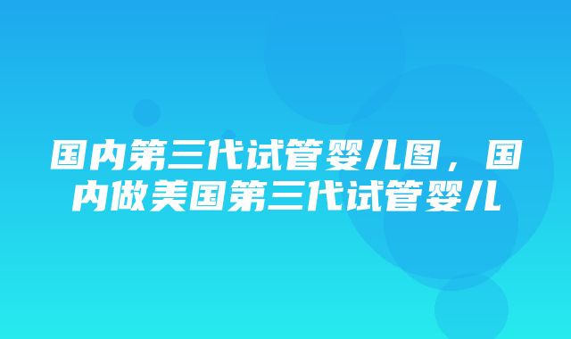 国内第三代试管婴儿图，国内做美国第三代试管婴儿