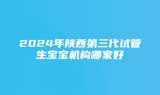 2024年陕西第三代试管生宝宝机构哪家好