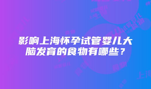 影响上海怀孕试管婴儿大脑发育的食物有哪些？