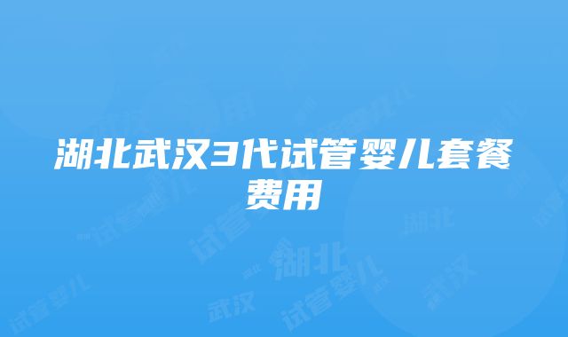 湖北武汉3代试管婴儿套餐费用