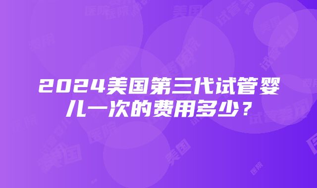 2024美国第三代试管婴儿一次的费用多少？