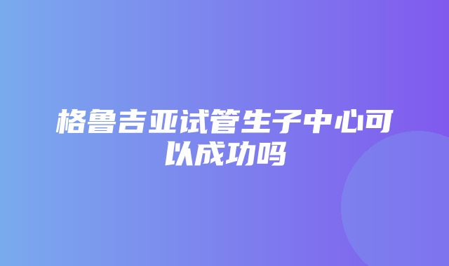 格鲁吉亚试管生子中心可以成功吗