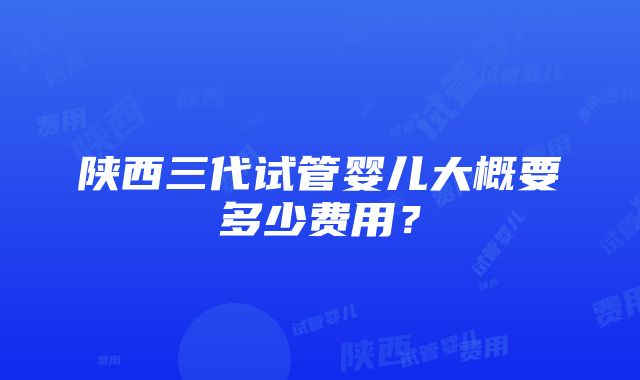 陕西三代试管婴儿大概要多少费用？