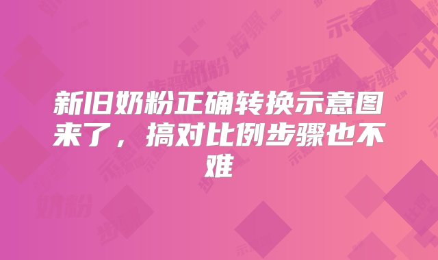 新旧奶粉正确转换示意图来了，搞对比例步骤也不难