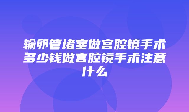 输卵管堵塞做宫腔镜手术多少钱做宫腔镜手术注意什么