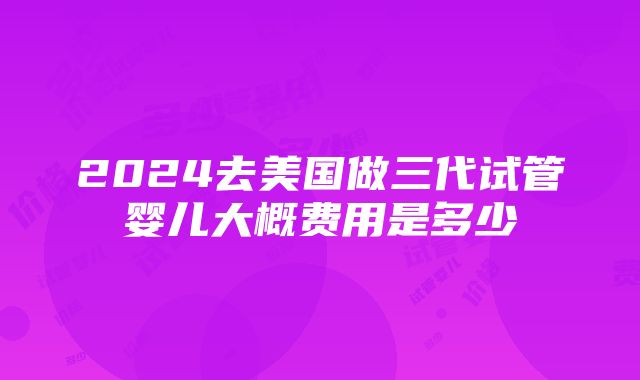 2024去美国做三代试管婴儿大概费用是多少