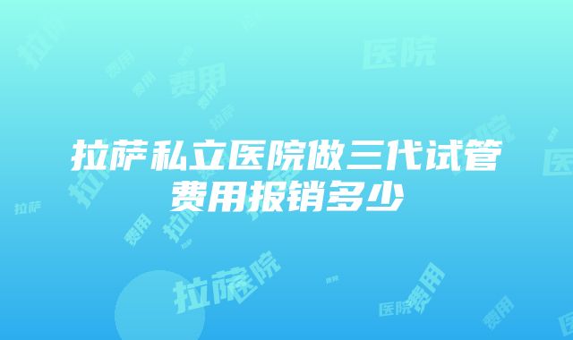 拉萨私立医院做三代试管费用报销多少