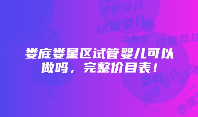 娄底娄星区试管婴儿可以做吗，完整价目表！