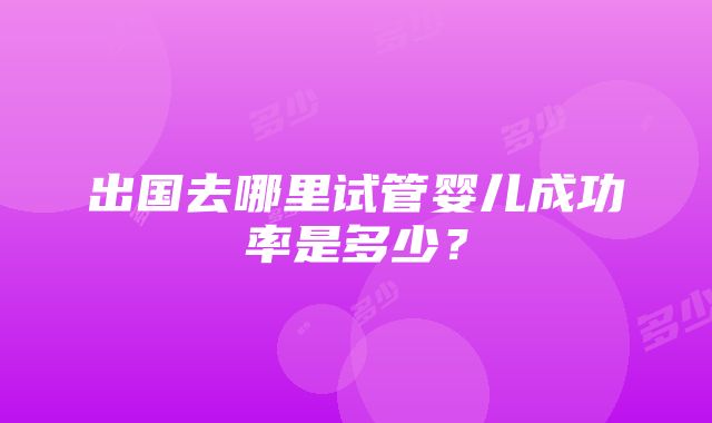 出国去哪里试管婴儿成功率是多少？