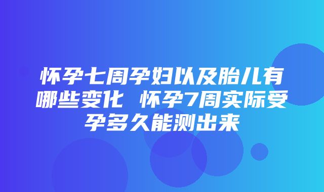 怀孕七周孕妇以及胎儿有哪些变化 怀孕7周实际受孕多久能测出来