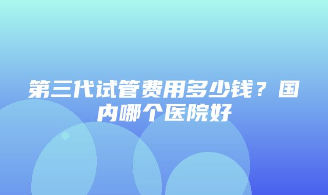 第三代试管费用多少钱？国内哪个医院好