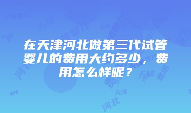 在天津河北做第三代试管婴儿的费用大约多少，费用怎么样呢？