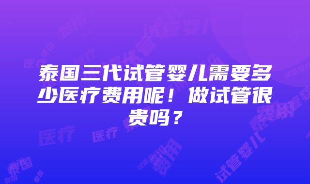 泰国三代试管婴儿需要多少医疗费用呢！做试管很贵吗？